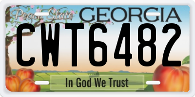 GA license plate CWT6482