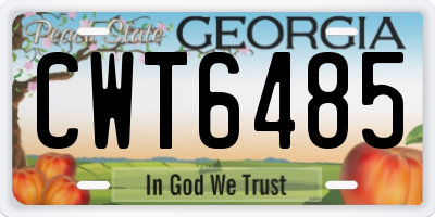 GA license plate CWT6485