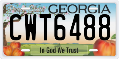 GA license plate CWT6488
