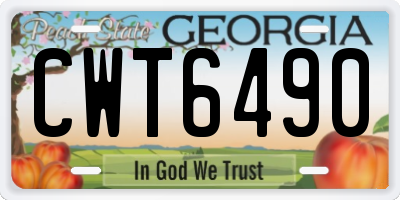 GA license plate CWT6490