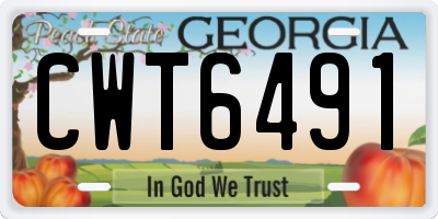 GA license plate CWT6491
