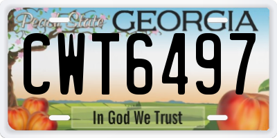 GA license plate CWT6497