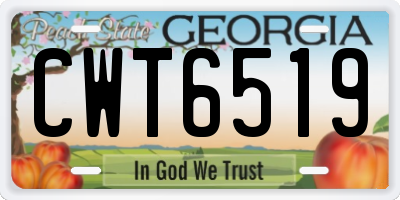 GA license plate CWT6519