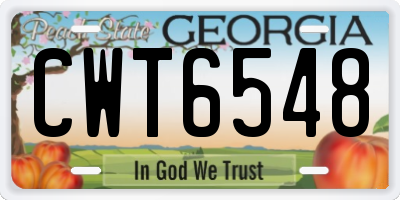 GA license plate CWT6548