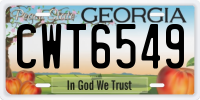 GA license plate CWT6549
