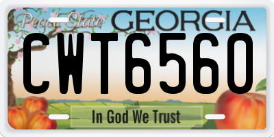 GA license plate CWT6560