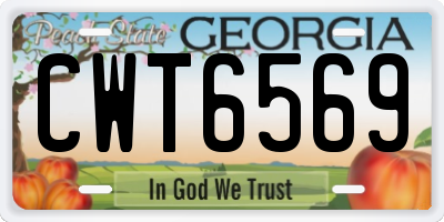 GA license plate CWT6569
