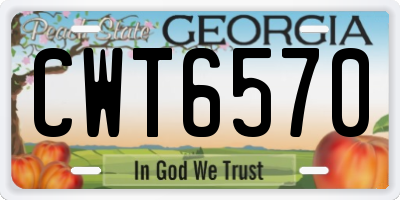 GA license plate CWT6570