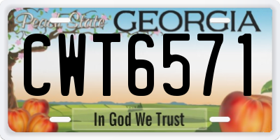 GA license plate CWT6571