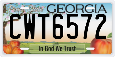 GA license plate CWT6572