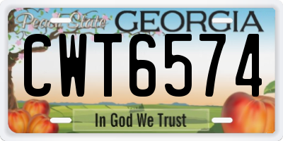 GA license plate CWT6574
