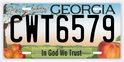 GA license plate CWT6579