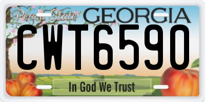 GA license plate CWT6590