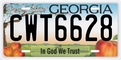 GA license plate CWT6628