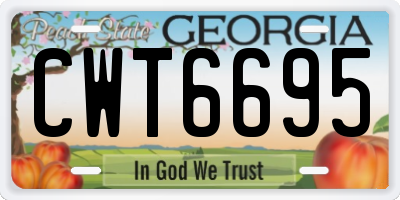 GA license plate CWT6695