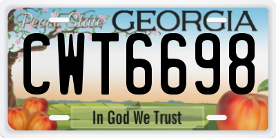 GA license plate CWT6698