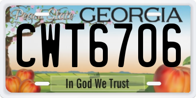 GA license plate CWT6706