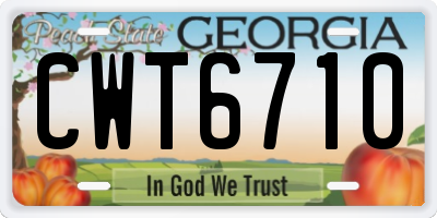 GA license plate CWT6710