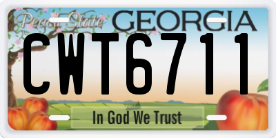 GA license plate CWT6711