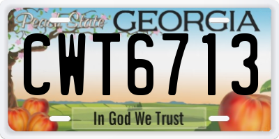GA license plate CWT6713