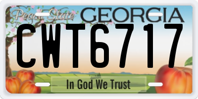 GA license plate CWT6717