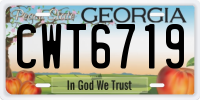 GA license plate CWT6719