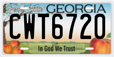 GA license plate CWT6720
