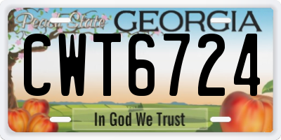GA license plate CWT6724