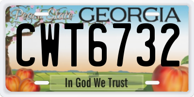 GA license plate CWT6732