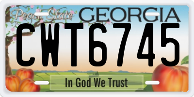 GA license plate CWT6745