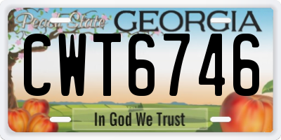 GA license plate CWT6746