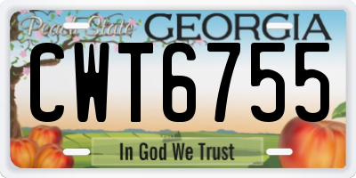 GA license plate CWT6755