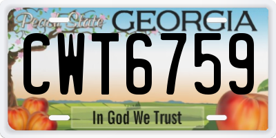 GA license plate CWT6759