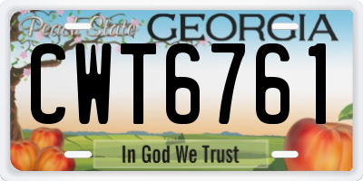 GA license plate CWT6761