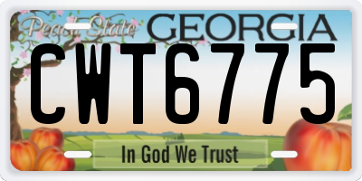 GA license plate CWT6775