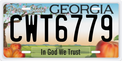 GA license plate CWT6779
