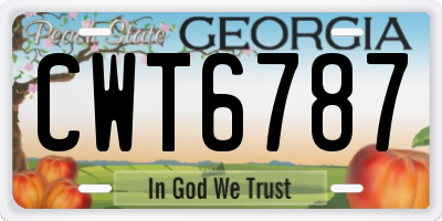 GA license plate CWT6787