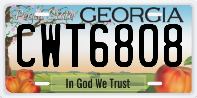 GA license plate CWT6808