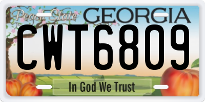 GA license plate CWT6809