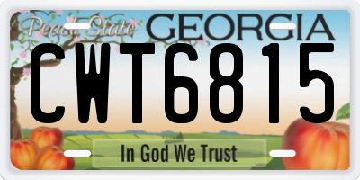 GA license plate CWT6815