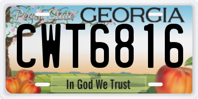 GA license plate CWT6816