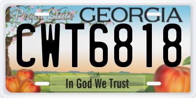 GA license plate CWT6818