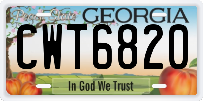 GA license plate CWT6820