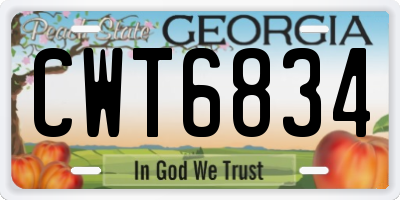 GA license plate CWT6834