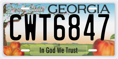GA license plate CWT6847