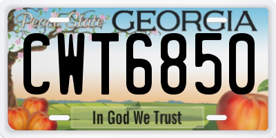 GA license plate CWT6850