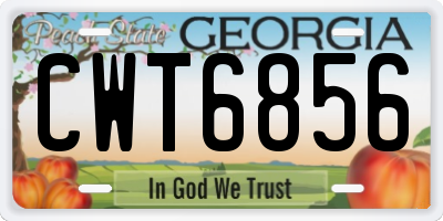 GA license plate CWT6856