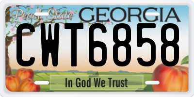 GA license plate CWT6858