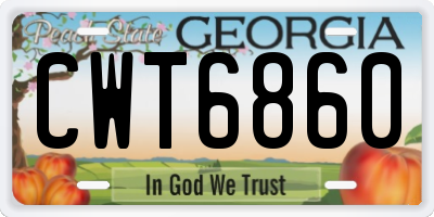 GA license plate CWT6860