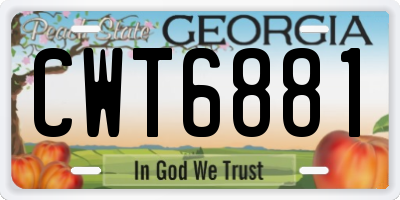 GA license plate CWT6881